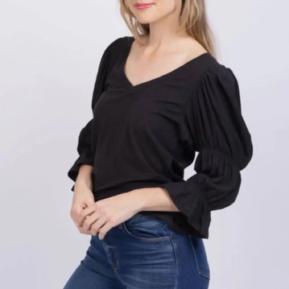 Nation Ltd Katana Romantic Sleeve V-Neck Top